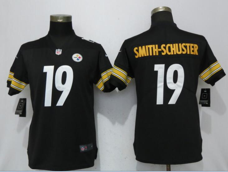 Women Pittsburgh Steelers 19 Smith-schuster Black Nike Vapor Untouchable Limited NFL Jerseys